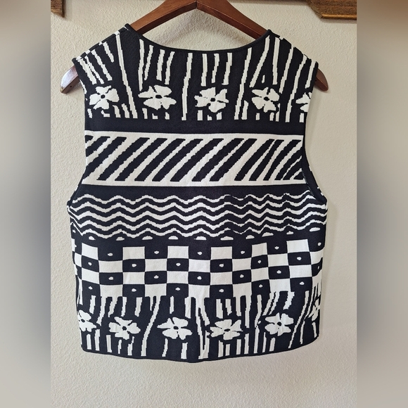 NWT Silvia Antognozzi Lana Jaquard Button Down Sweater Vest Size M - Picture 7 of 8